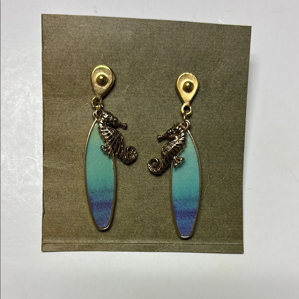 Seahorse drop earrings